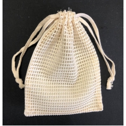 Natural Cotton Net/Fabric Bag 5"x7" (12)